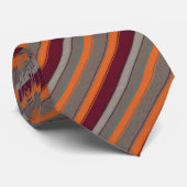 Burnt Orange Gray Charcoal Burgundy  Multi-Stripe  Stropdas (Opgerold)