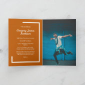 Burnt Orange Modern Photo Graduation Invitation (Intérieur)