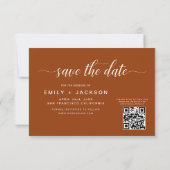 Burnt Orange QR Code - Save the Date 3 Photo (Dos)