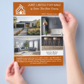 Burnt Orange Real Estate Home Listing 2 Sided Flyer (Hand)