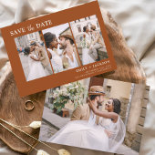 Burnt Orange Save the Date 4 Photo Simple