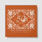 Burnt Orange Shabby Chic 50 Anniversaire Livre d'i (Recto)
