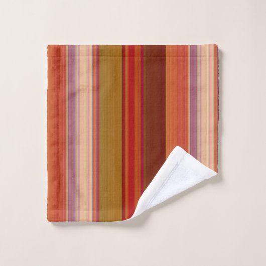 Burnt Orange Stripes (Gant de toilette)