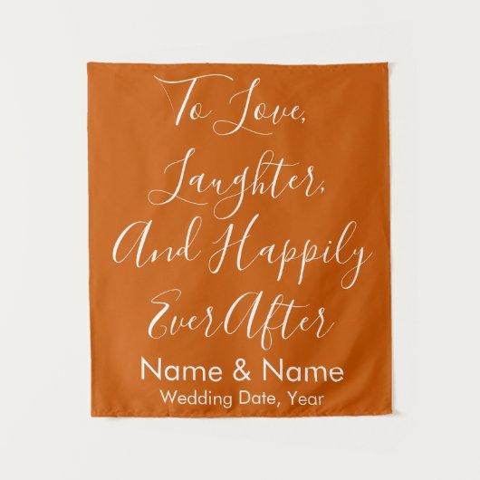 Burnt Oranje Boho Wedding Backdrop Ceremony Foto Wandkleed (Voorkant)