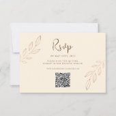 Burnt Oranje Boho Wedding RSVP QR Code Kaartje (Voorkant)