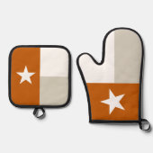 Burnt Oranje Texas State Flag Ovenwant & Pannenlap Set (Voorkant)