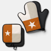 Burnt Oranje Texas State Flag Ovenwant & Pannenlap Set (Voorkant / Achterkant)