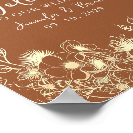 Burnt Oranje Weddenschap Welkom Poster (Hoek)