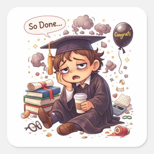 Burnt Out Graduate Sticker (Voorkant)