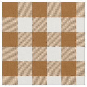 Burnt Sienna en White Gingham Pset Stof