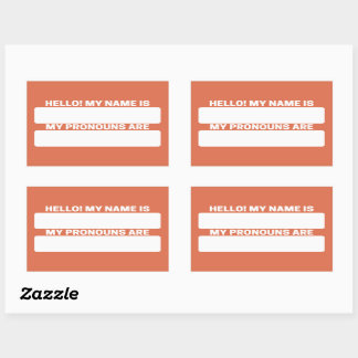Burnt Sienna Name & Pronoun Labels