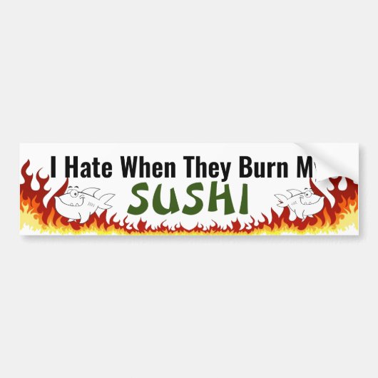 Burnt Sushi Bumpersticker (Voorkant)