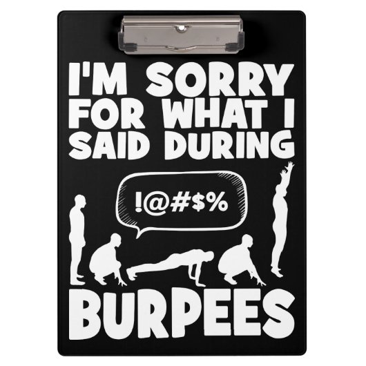 BURPEES - Funny Novelty Workout Klembord (Voorkant)