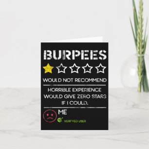 Burpees zou Zero Stars Funny Gym H niet aanraden Kaart