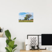 Burr Oak Trees en Prairie Poster (Thuiskantoor)