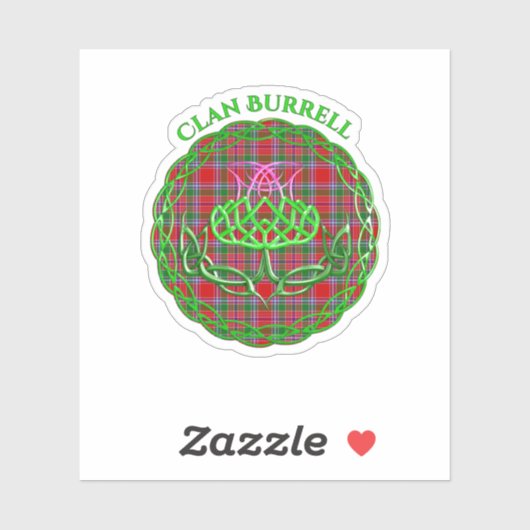 Burrell Scottish Tartan Celtic Thistle Sticker (Vel)