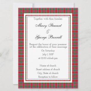 Burrell Scottish Wedding Invitation Kaart