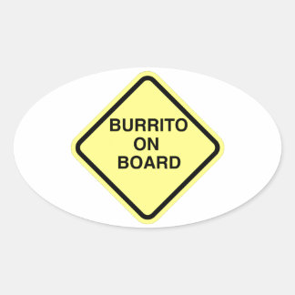 Burrito aan boord ovale sticker