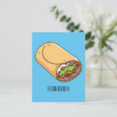 Burrito cartoon illustratie briefkaart (Staand voorkant)