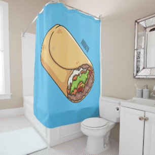 Burrito cartoon illustratie douchegordijn