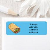 Burrito cartoon illustratie etiket (Insitu)