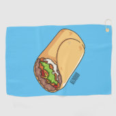 Burrito cartoon illustratie golfhanddoek (Horizontaal)