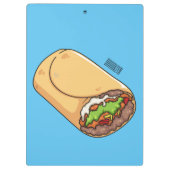 Burrito cartoon illustratie klembord (Achterkant)