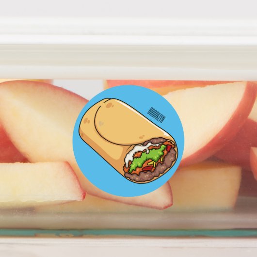 Burrito cartoon illustratie labels (Aangebracht)