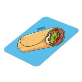 Burrito cartoon illustratie magneet (Linkerzijde)