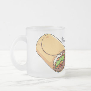Burrito cartoon illustratie matglas koffiemok