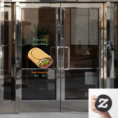 Burrito cartoon illustratie raamsticker (Kantoordeur)
