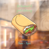 Burrito cartoon illustratie raamsticker (Vel 2)