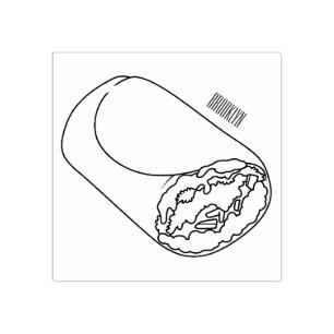 Burrito cartoon illustratie 	rubberstempel