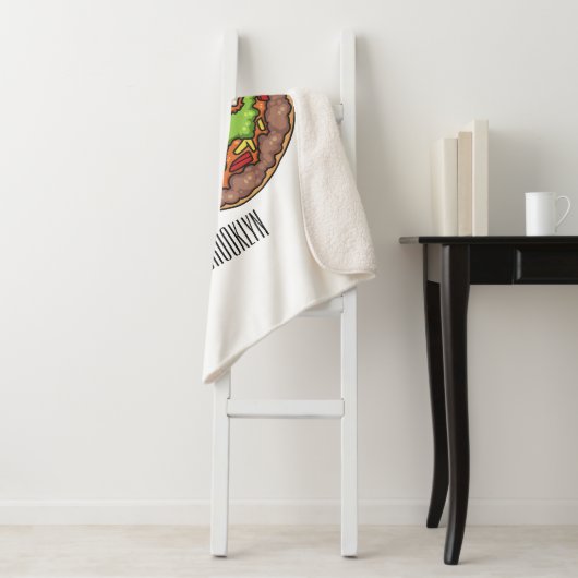 Burrito cartoon illustratie sherpa deken (In situ)