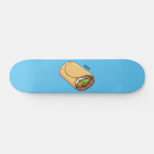 Burrito cartoon illustratie skateboard