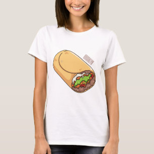 Burrito cartoon illustratie t-shirt