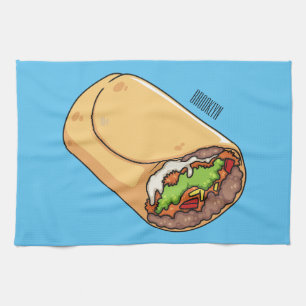 Burrito cartoon illustratie theedoek