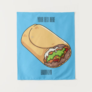 Burrito cartoon illustratie wandkleed