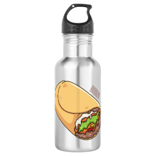 Burrito cartoon illustratie waterfles 