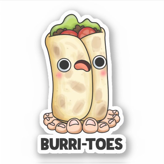 Burritoes Funny Burrito Pun Sticker (Voorkant)