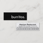 burritos. carte perforée de fidélité (Devant / Derrière)