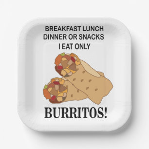 Burrito's Ik eet alleen Burrito Party Papieren Bordje