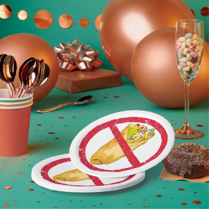Burrito's mogen geen humoristisch voedselverbod te papieren bordje