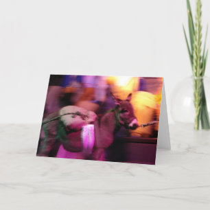 Burro in een kersttoneelstuk feestdagen kaart