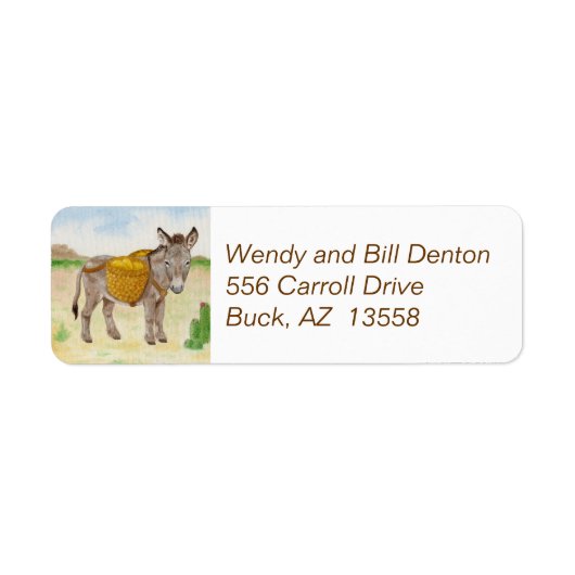 Burro met het label van het retouradres van de man (Voorkant)