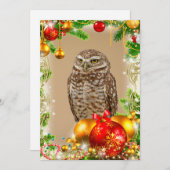 Burrowing Uil Kerst Kaart (Voorkant / Achterkant)