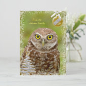 Burrowing Uil Kerst Kaart (Staand voorkant)