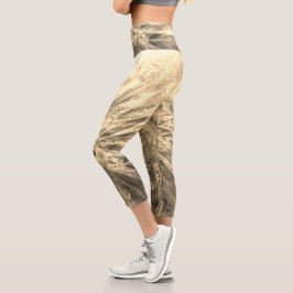 Burstful Gouden Legging Capris voor vrouwen