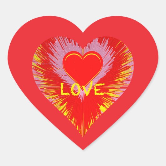 Bursting Heart Hart Sticker (Voorkant)