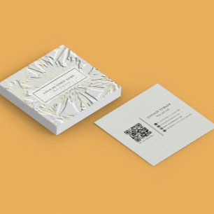©Bursting Joy/ Embossed-achtige bloemenontwerp Vierkante Visitekaartje